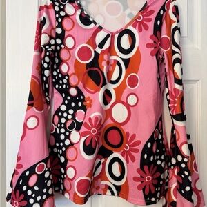 Vibrant Pink and Black Women's Top